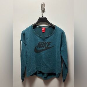 Nike Women's Teal Sweatshirt with Black Logo